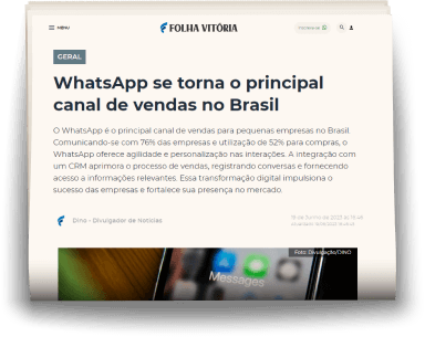 Jornal com matéria falando a importância do whatsapp