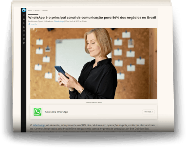 Jornal com matéria falando a importância do whatsapp